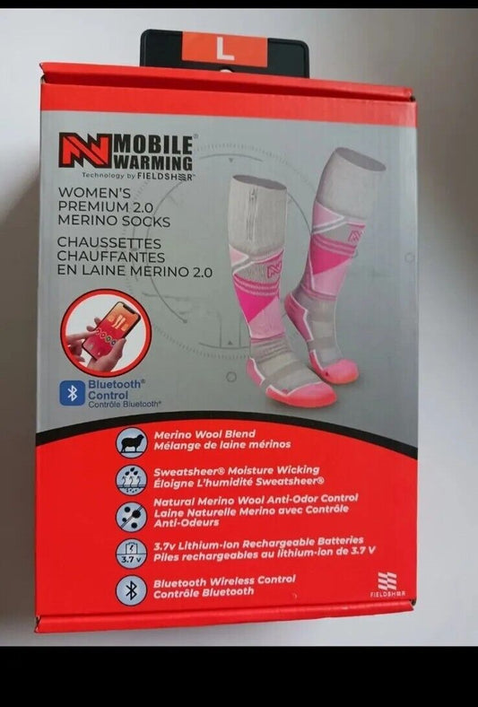 Fieldsheer Mobile warming Premium 2.0 Merino Heated 3.7V Pink Socks Women's L Fieldsheer
