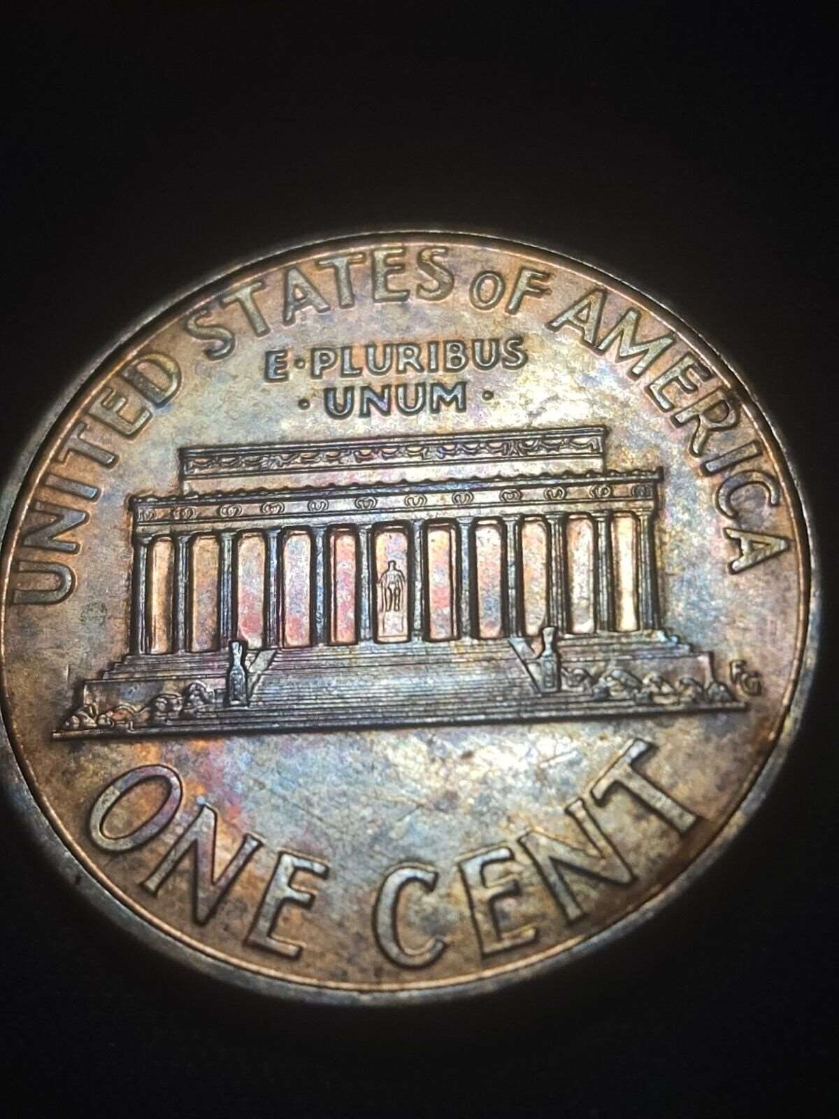 1996 D Lincoln Memorial Cent Toned