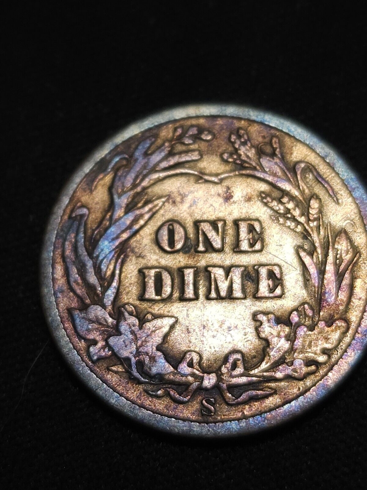 1906 S Barber Dime Monster Toned