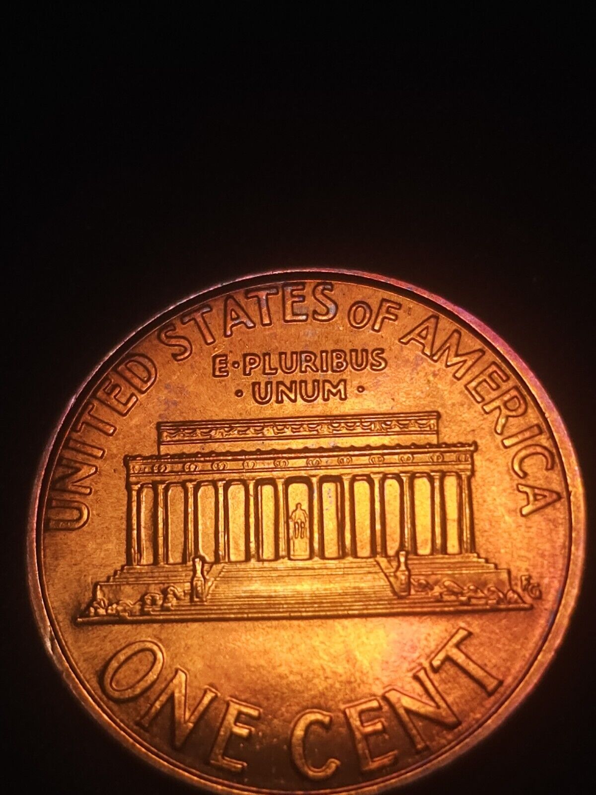 1998 Rainbow Toned Lincoln Memorial Cent Bu Errors & Oddities