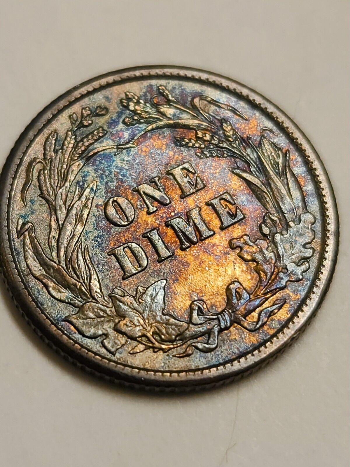 1915 Barber Dime Bu Monster Toned