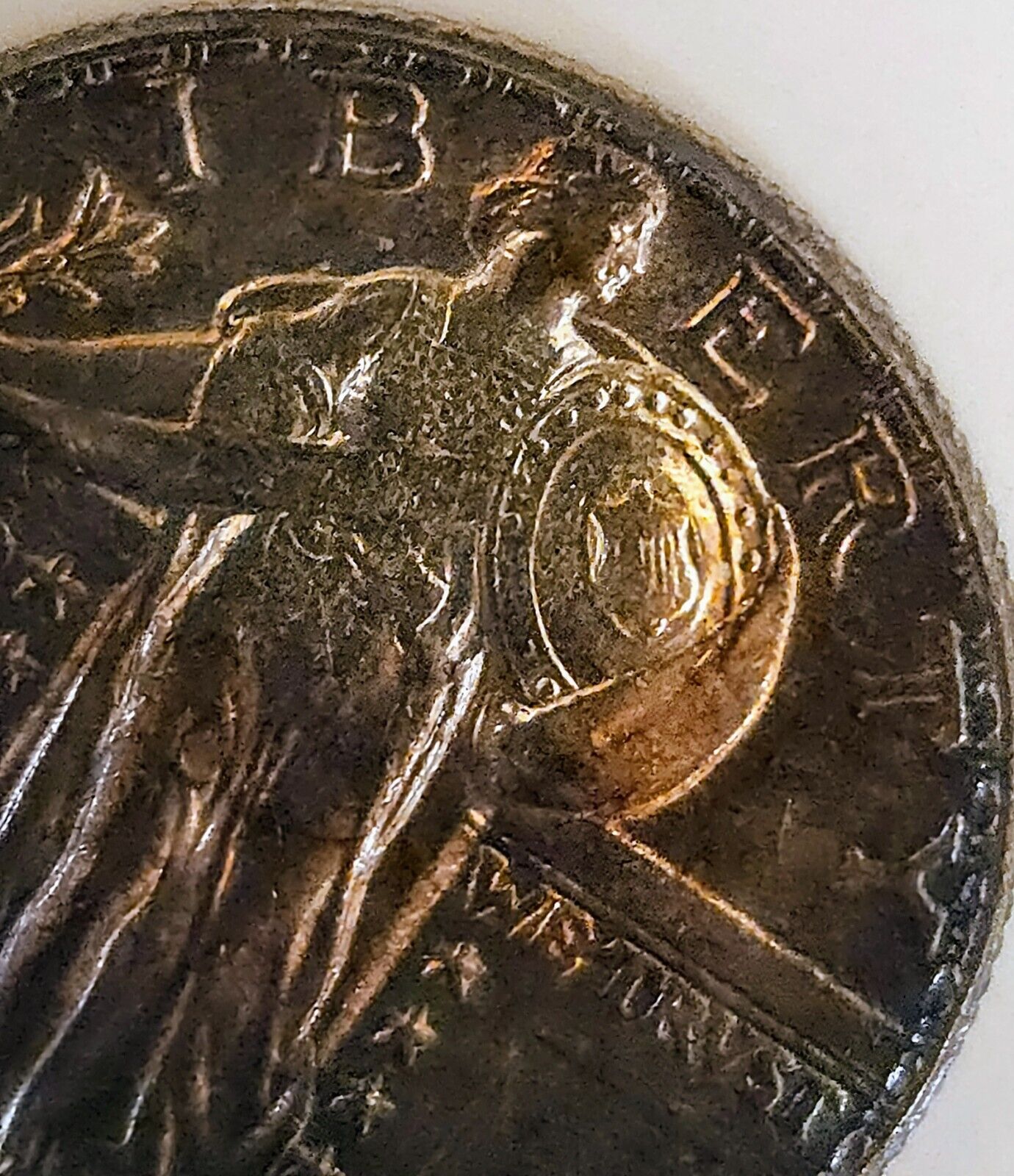 1930 Standing Liberty Quarte Au Monster Toned