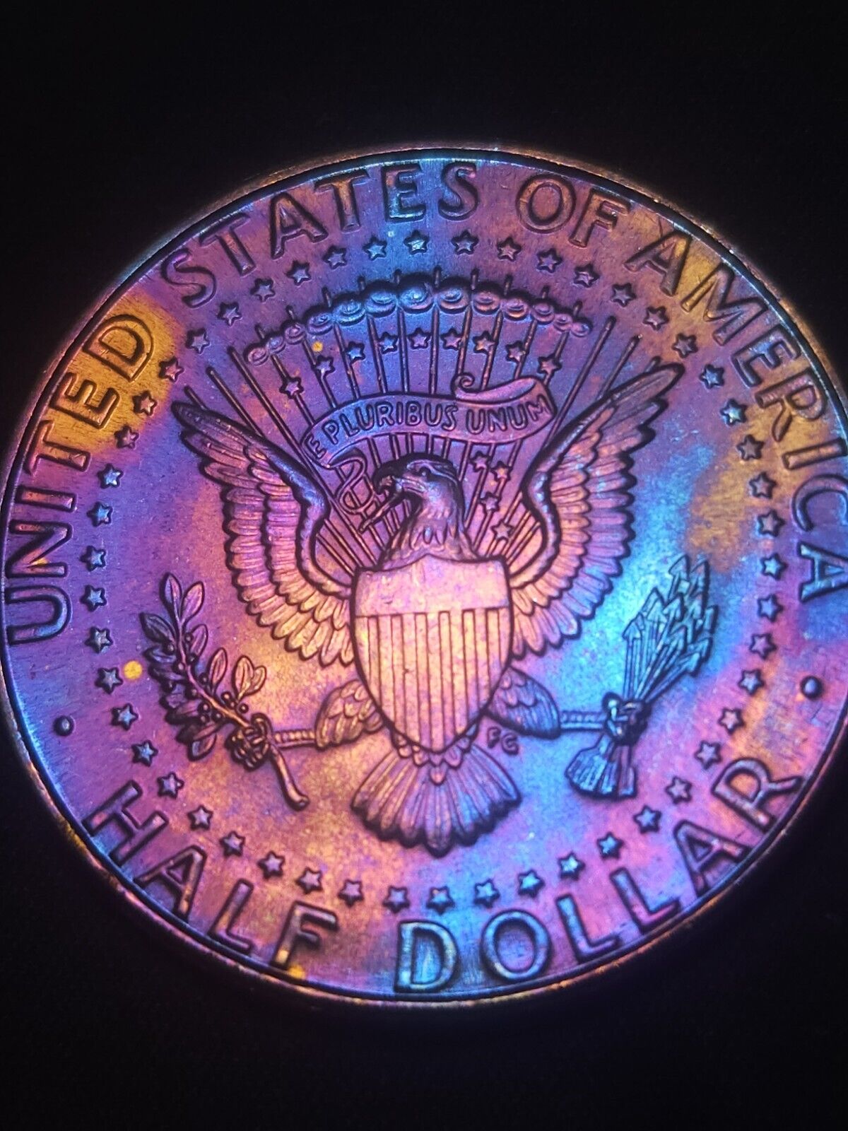 1998-P Rainbow Toned Kennedy Half Dollar Bu Errors & Oddities