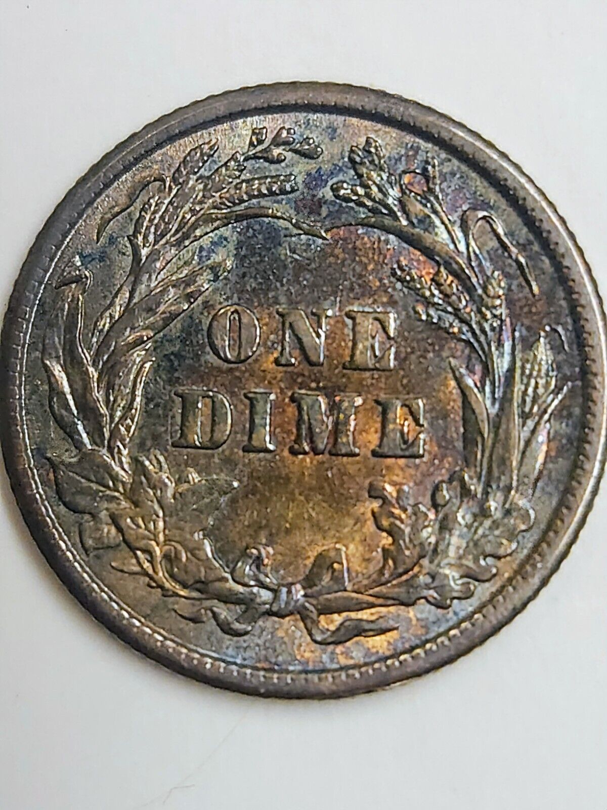 1915 Barber Dime Bu Monster Toned