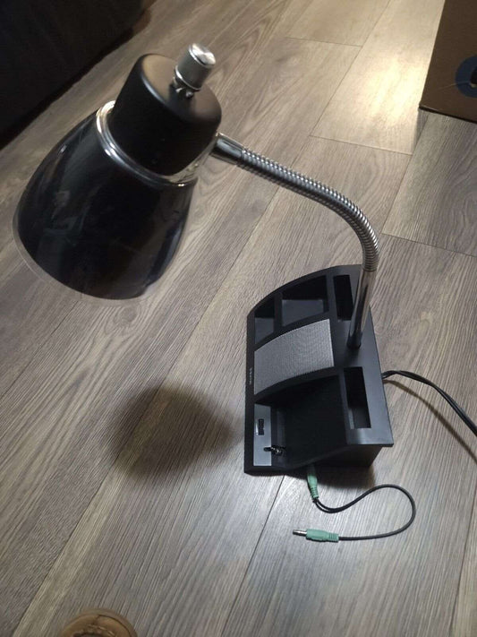 Black Checkolite iHome iHL24 Desk Lamp Adjustable Speaker