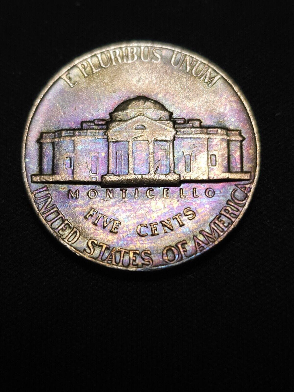 1976 Jefferson Nickel Bu Rainbow Toned