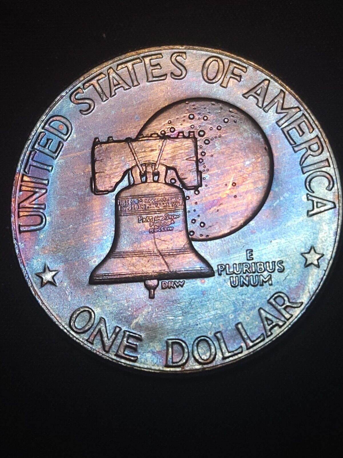 1976 D Eisenhower Dollar Bu Bicentennial Rainbow Toned Errors & Oddities