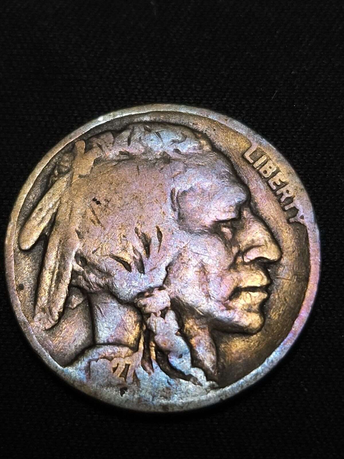 1927 S Buffalo Nickel Toned