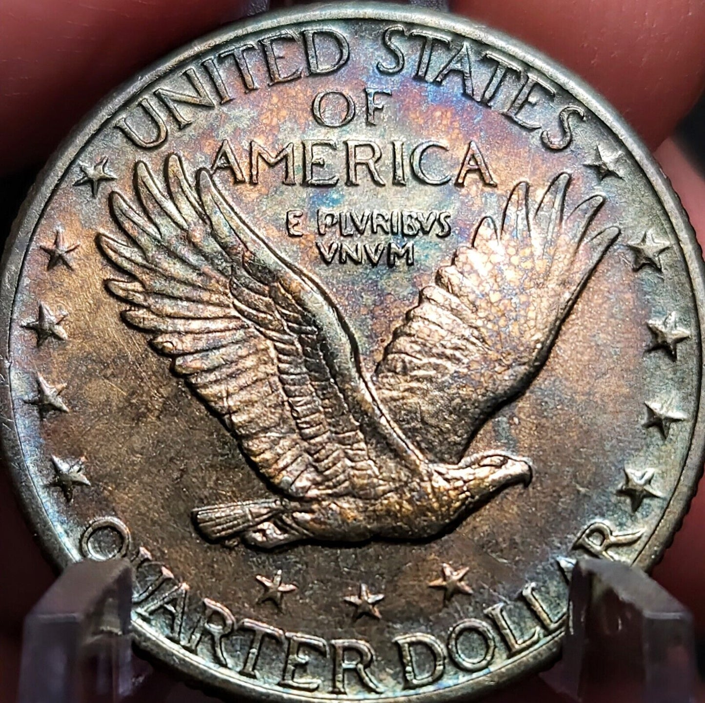 1930 Standing Liberty Quarte Au Monster Toned