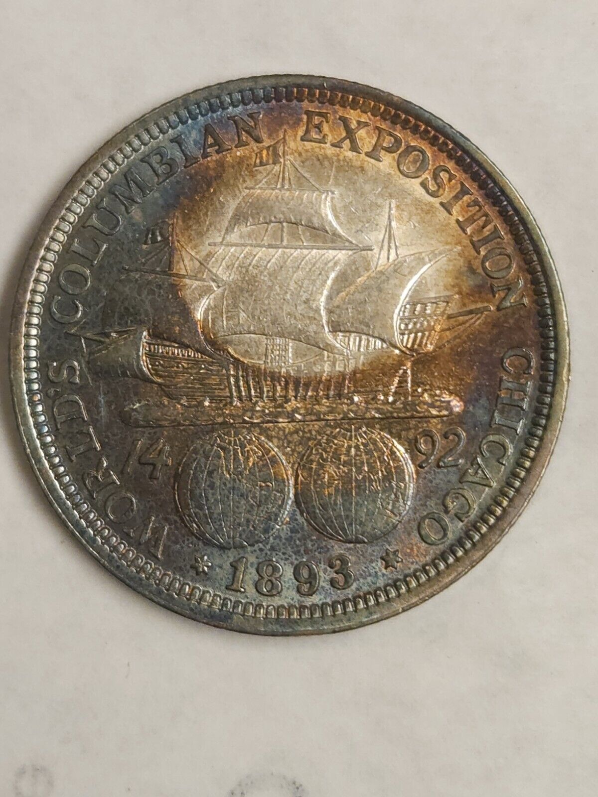 1893 Columbian Exposition Half Bu Monster Toned