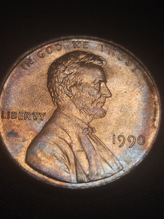 1990 Gem Toned Lincoln Memorial Cent Errors & Oddities
