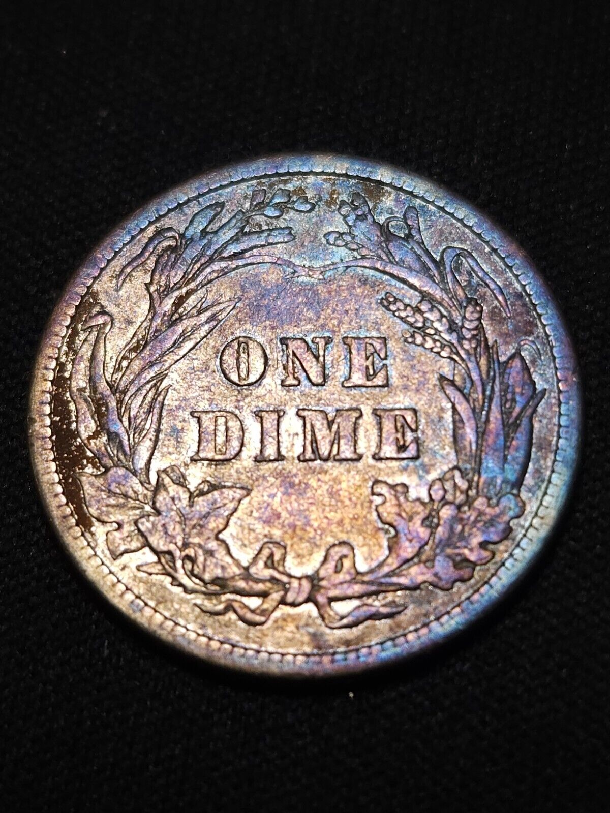 1906 Barber Dime Monster Toned