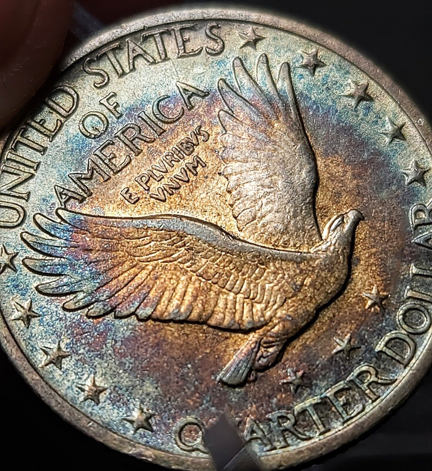 1924 Standing Liberty Quarte Au Monster Toned