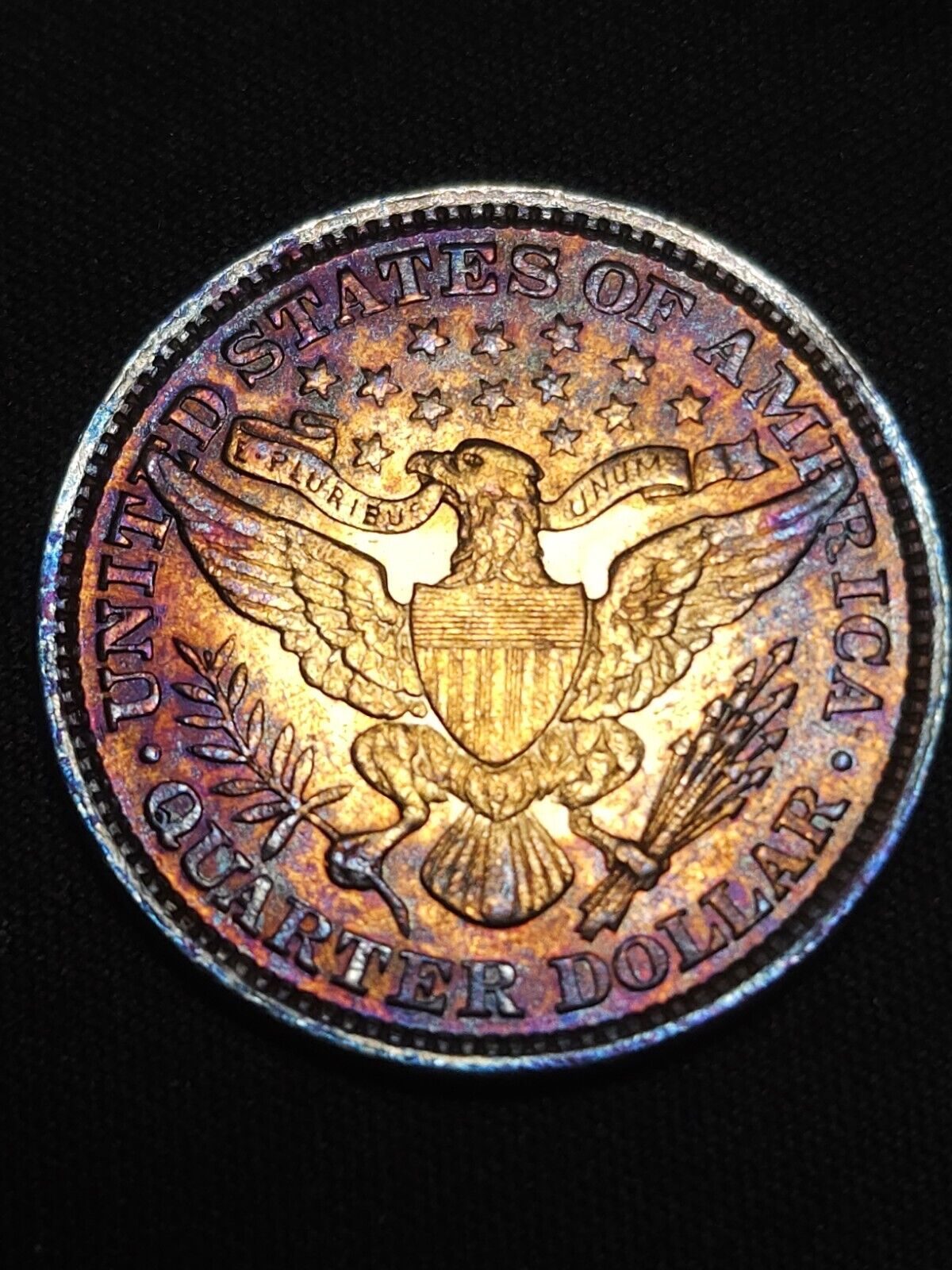 1892 Barber Quarte Bu Monster Toned