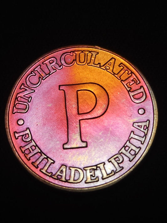 Philadelphia Mint Set Token Rainbow Toned - ErrorsandOddities33
