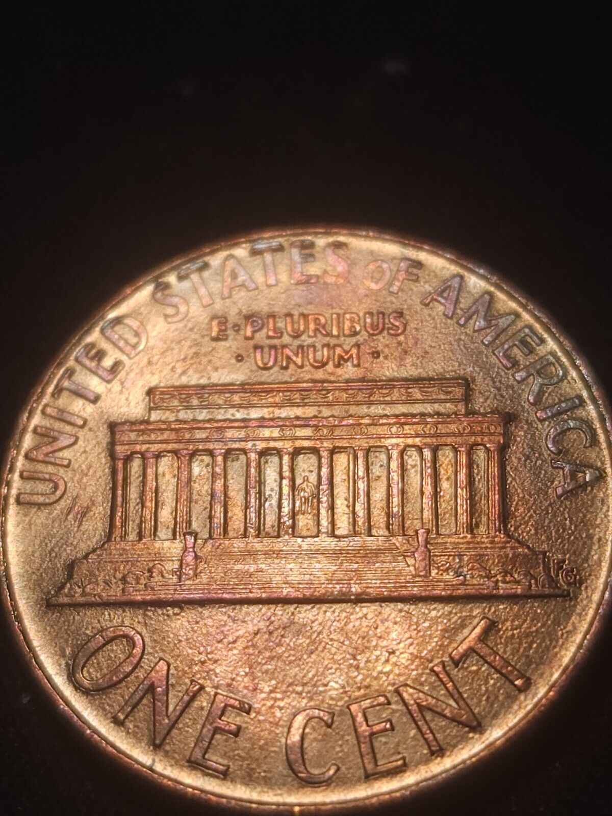 1989 D Toned Lincoln Memorial Cent - ErrorsandOddities33