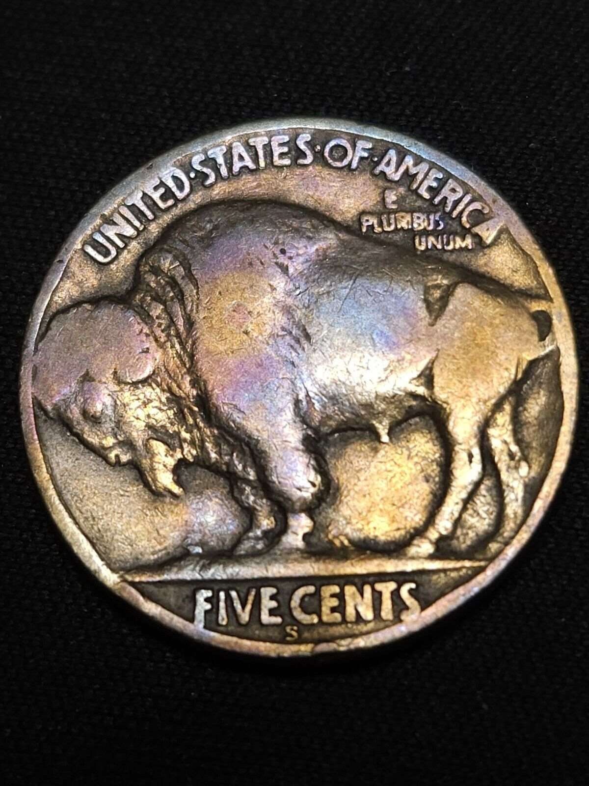 1927 S Buffalo Nickel Toned