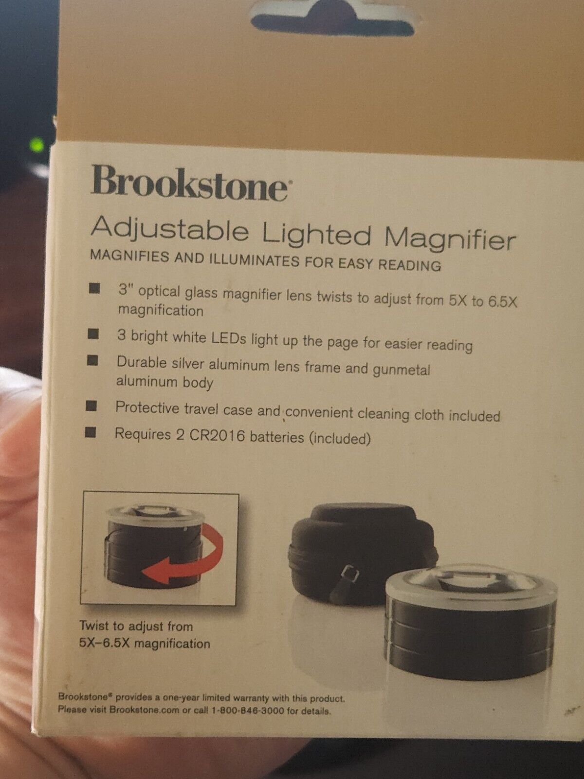 Brookstone adjustable lighted magnifier 5x-6.5x ErrorsandOddities33