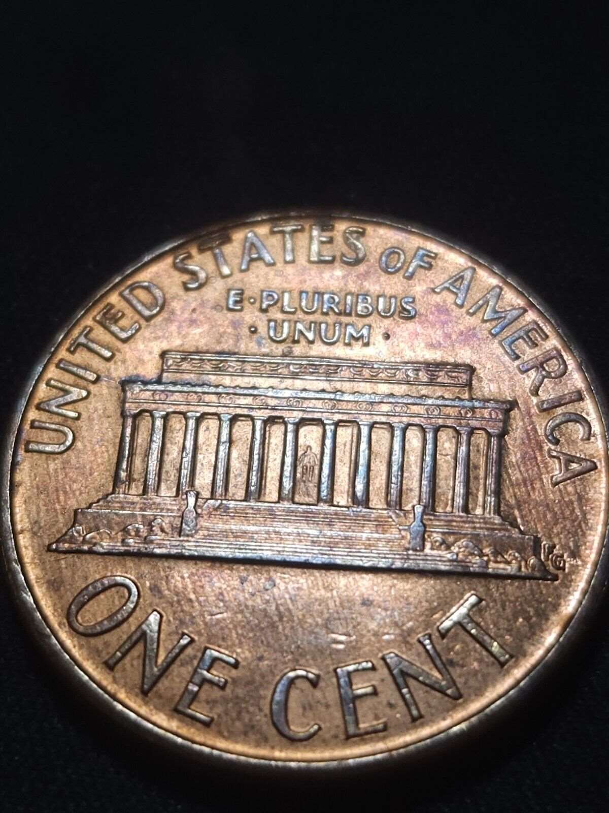 1990 Toned Lincoln Memorial Cent
