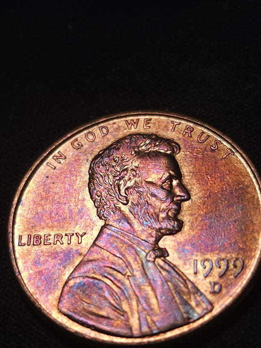 1999 D Toned Lincoln Memorial Cent Errors & Oddities