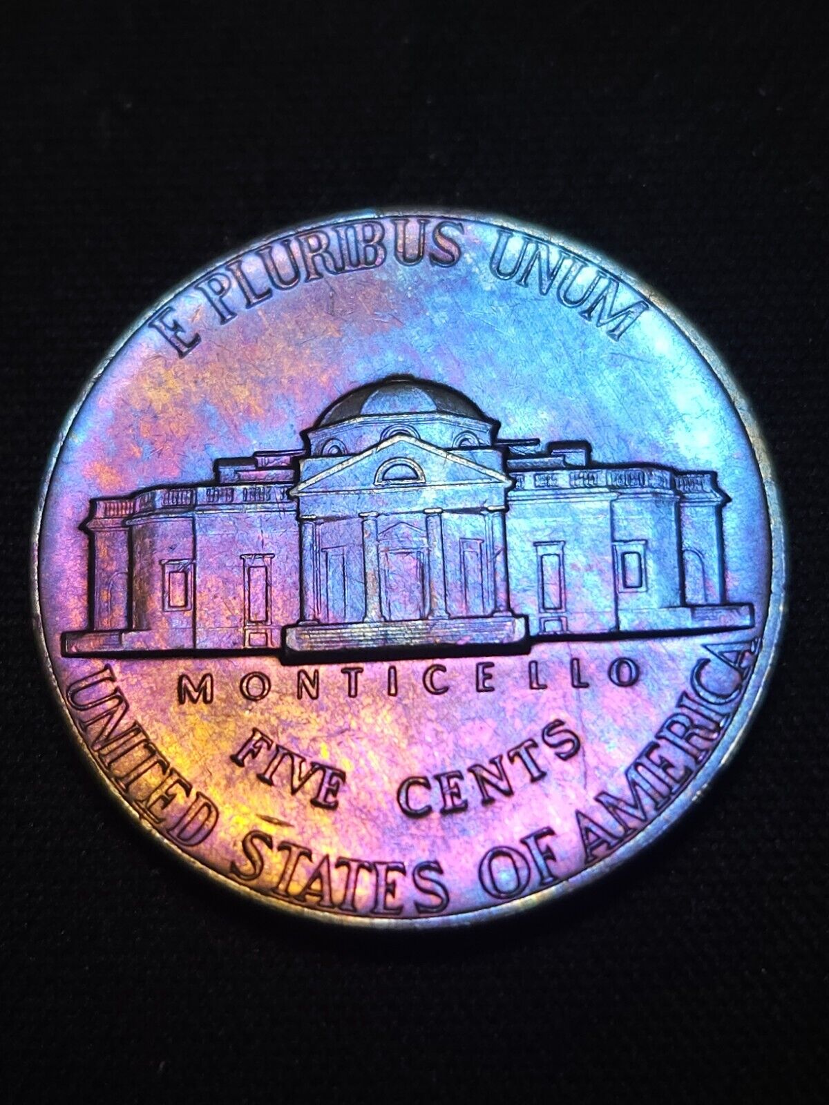 1971 Jefferson Nickel Bu Rainbow Toned