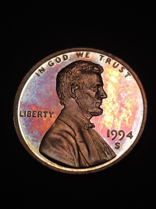 1994 S Bu Gem Toned Proof Lincoln Memorial Cent Errors & Oddities