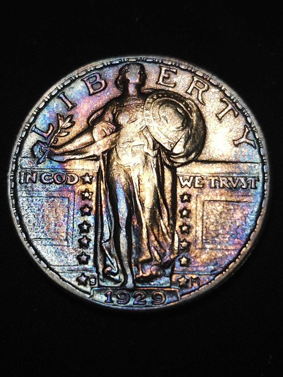 1929 S Standing Liberty Monster Toned