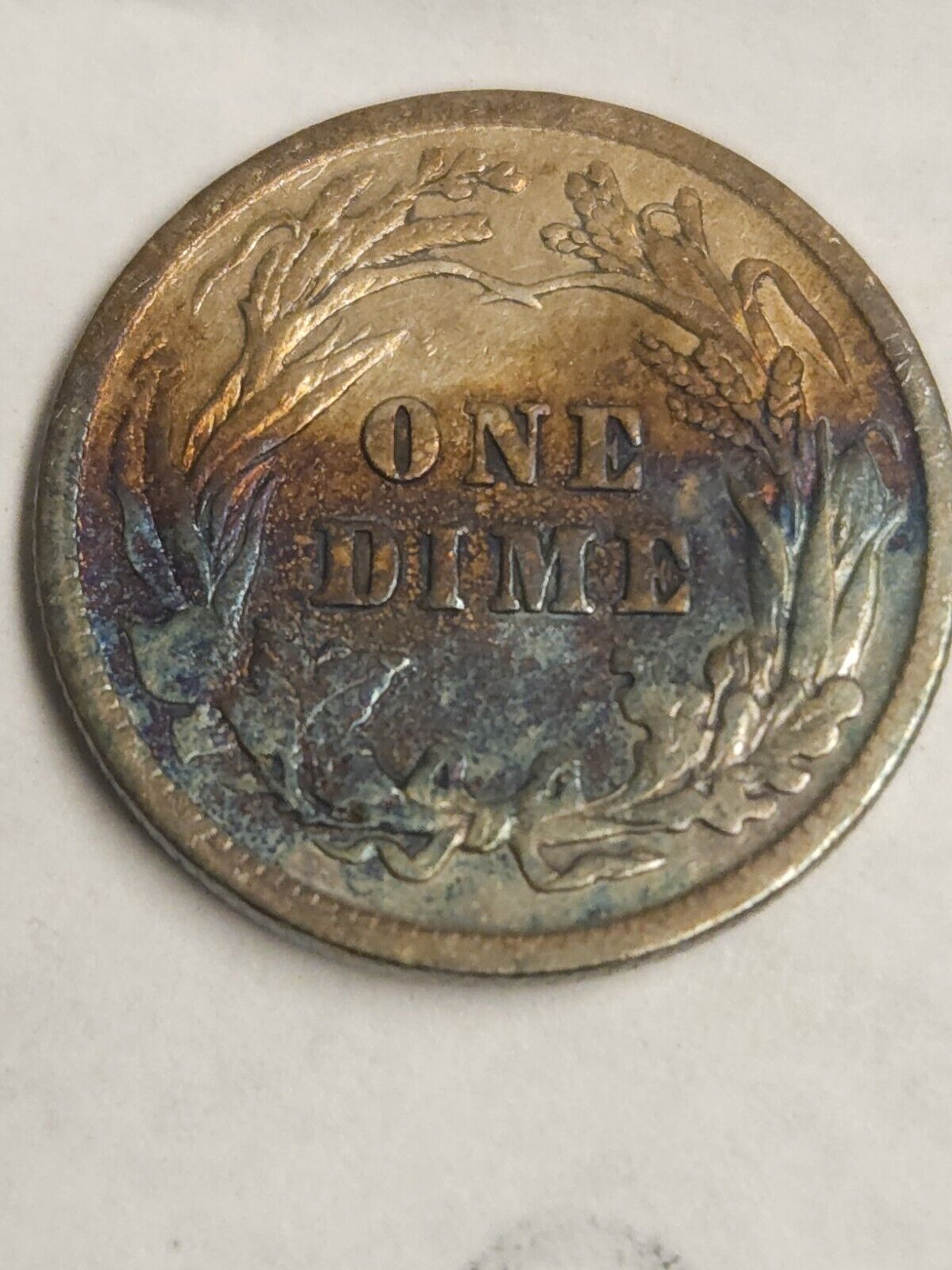 1905 Barber Dime Monster Toned