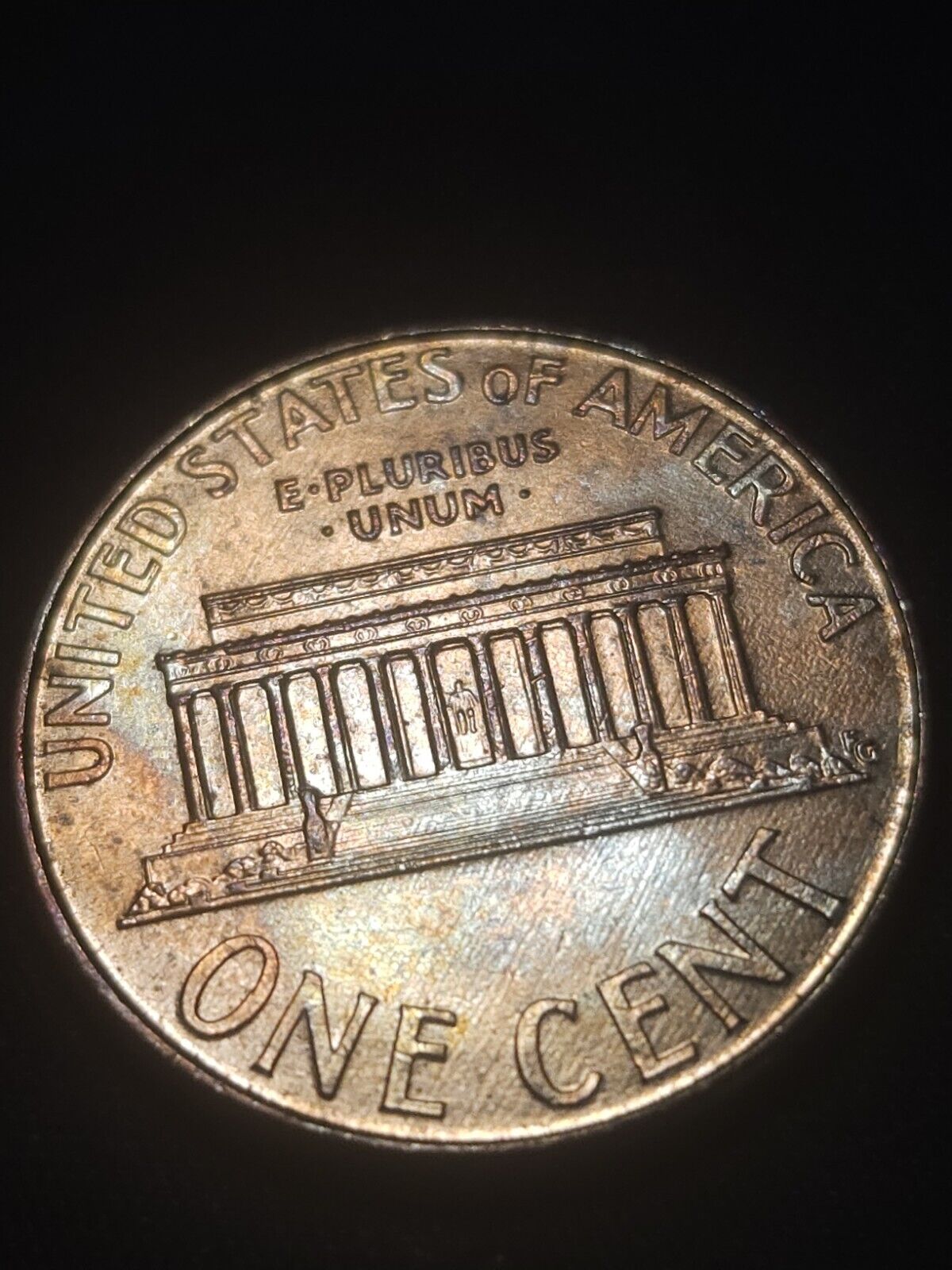 2005 Toned Lincoln Memorial Cent - ErrorsandOddities33