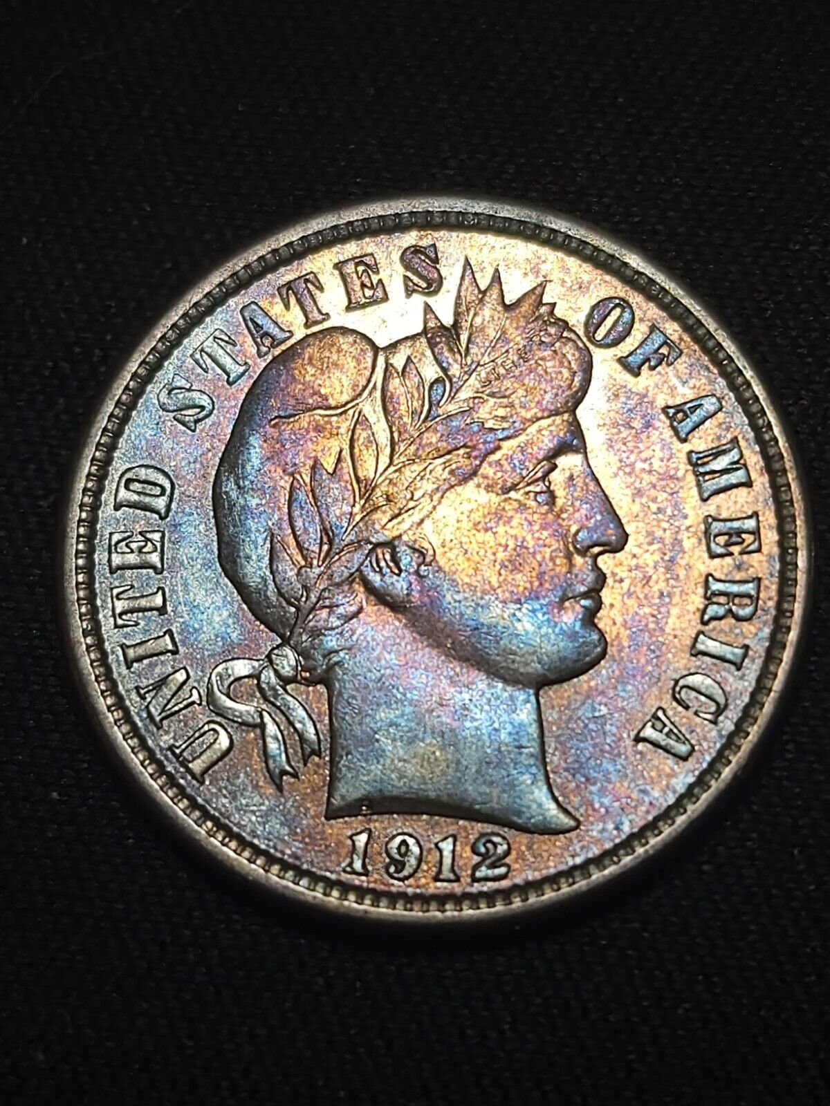 1912 Barber Dime Bu Monster Toning