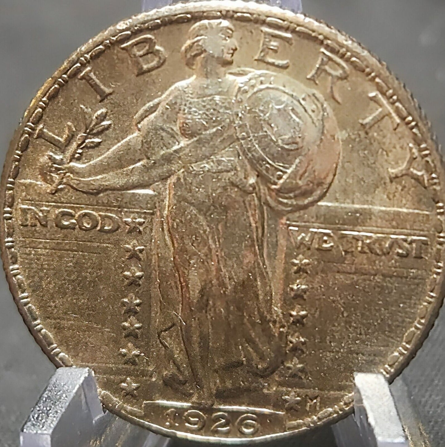 1926 Standing Liberty Quarte Bu Monster Toned