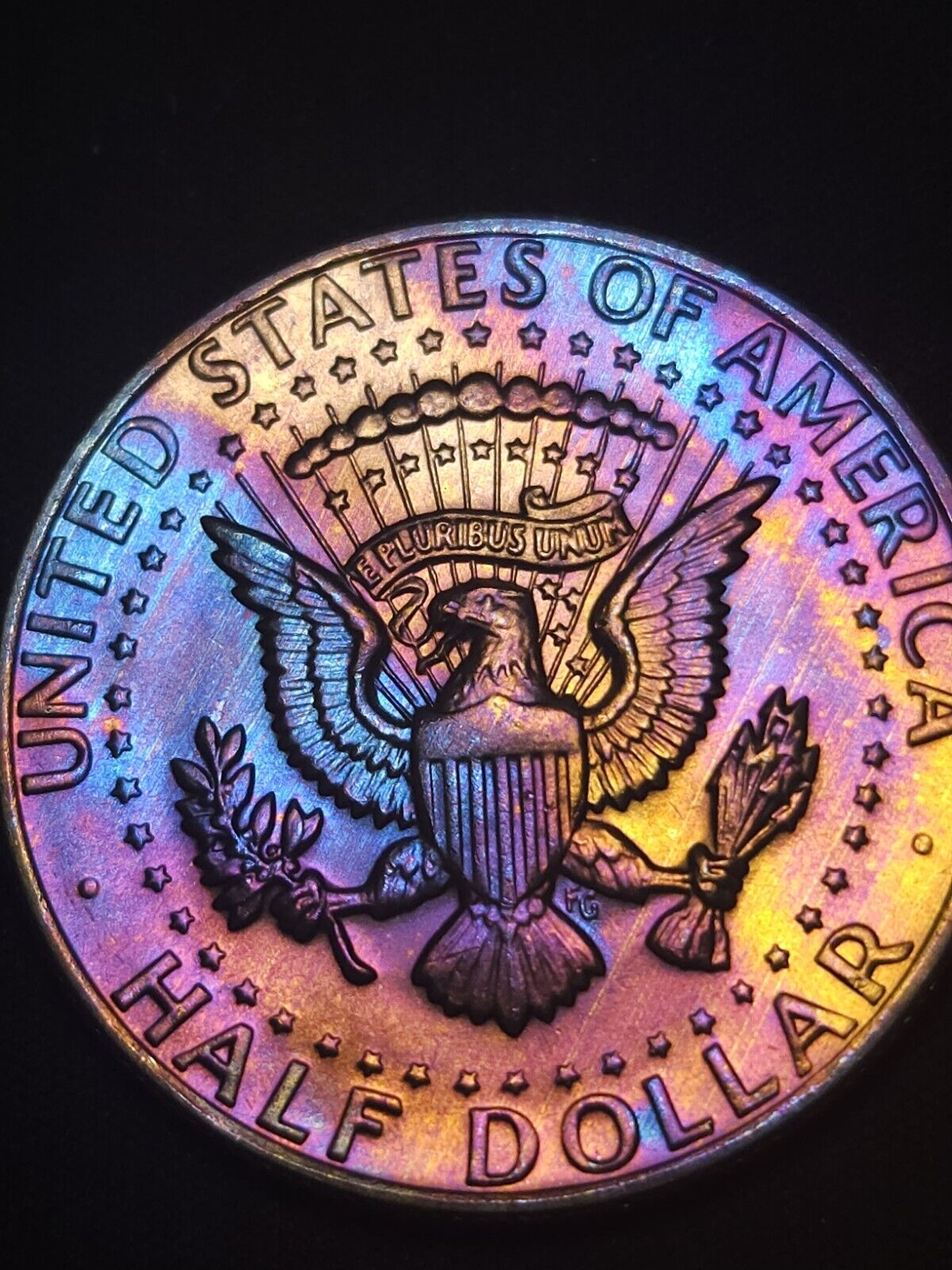 1978 D Kennedy Half Bu Rainbow Toned