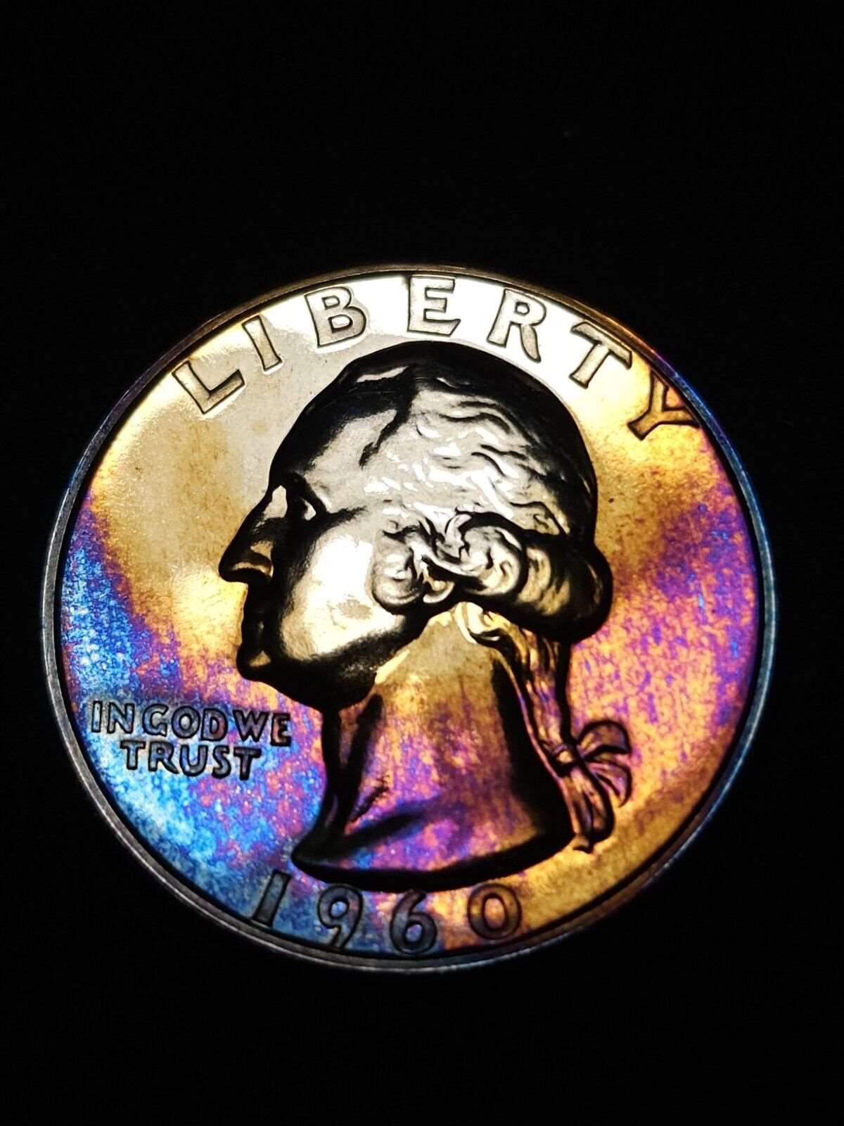 1960 Washington Quarter Proof Bu Toned