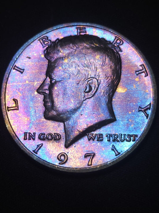 1971 Kennedy Half Bu Rainbow Toned