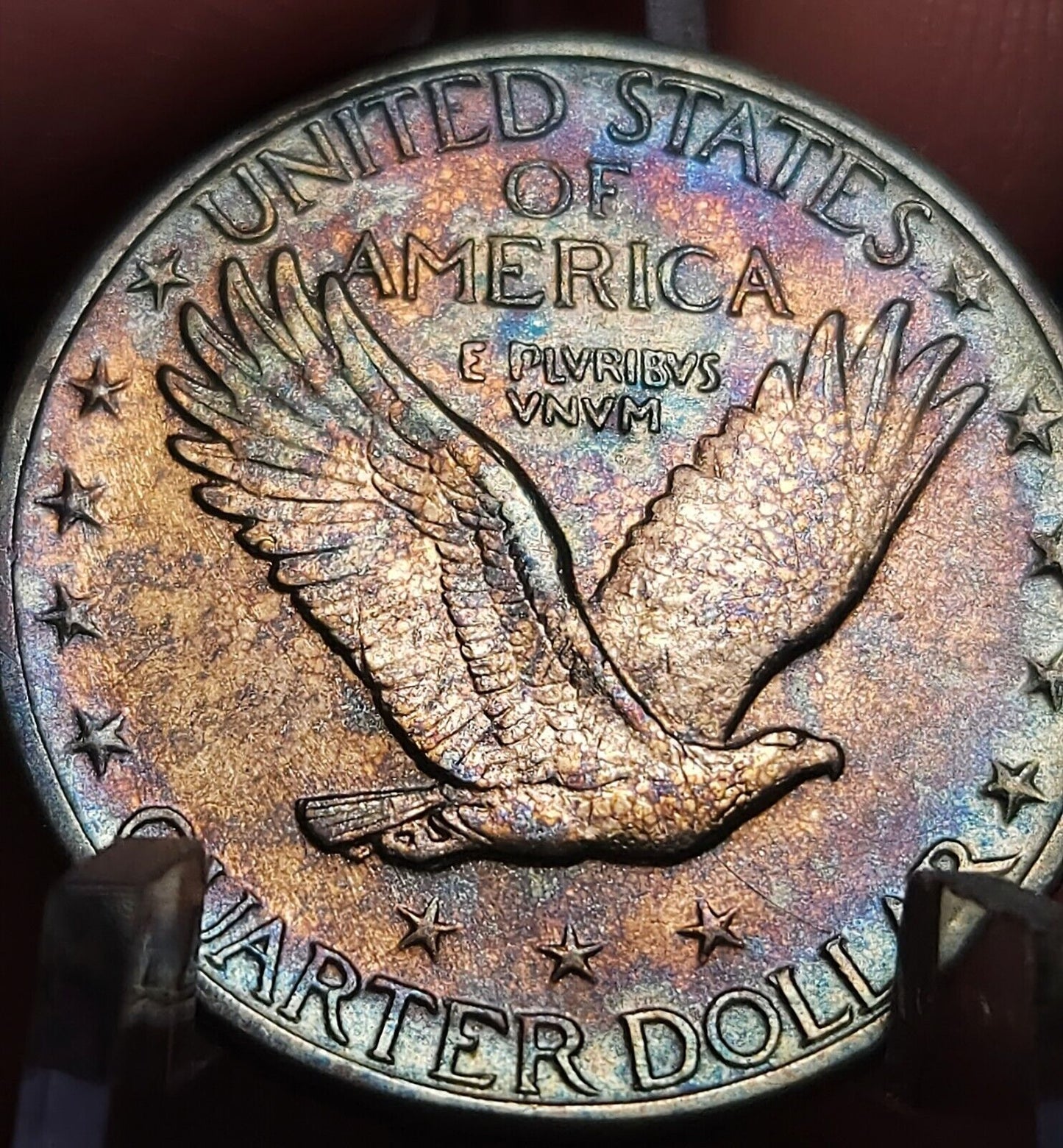 1930 Standing Liberty Quarte Au Monster Toned