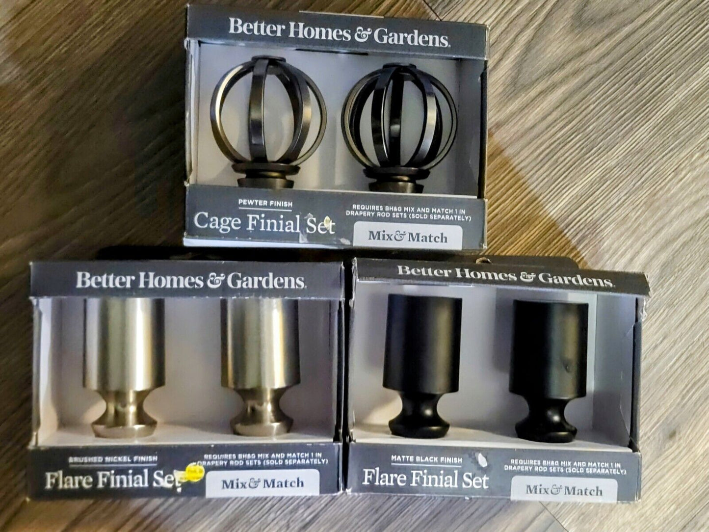 Homes & Gardens New Curtain Flare Rod Lot Of 3