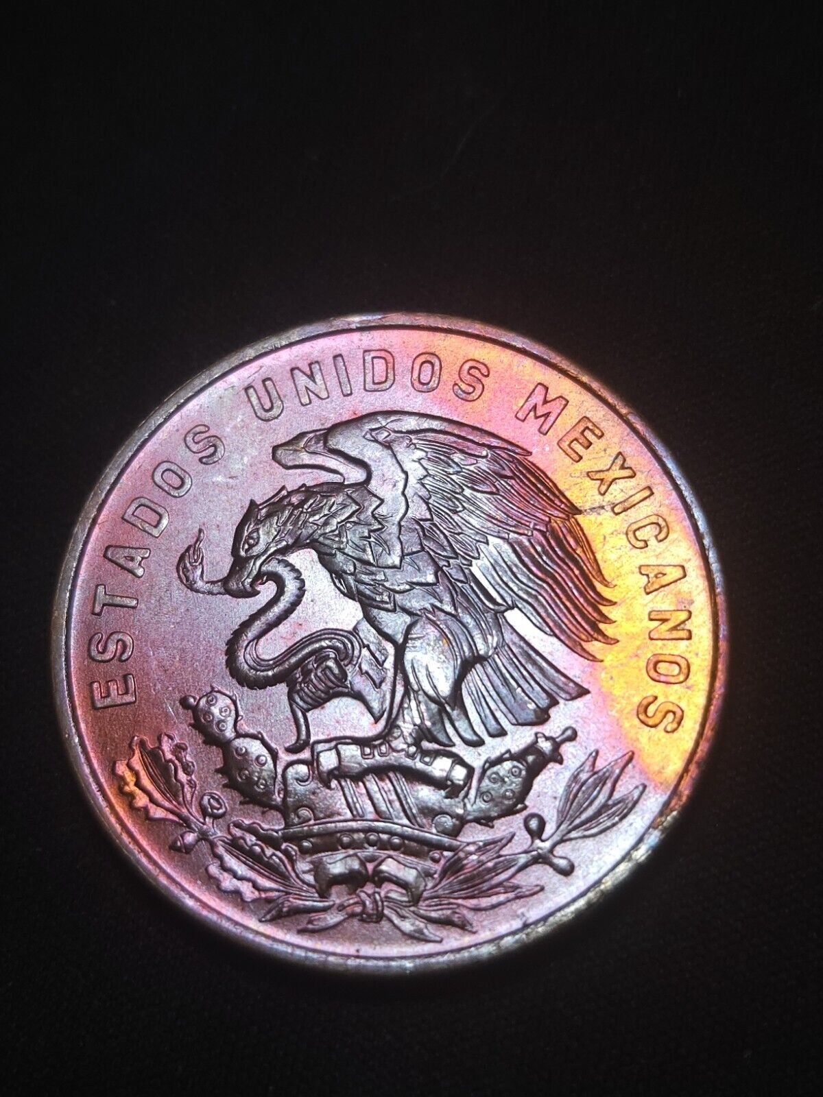 1960 Mexico 20 Centavos Bu Gem Rainbow Toned