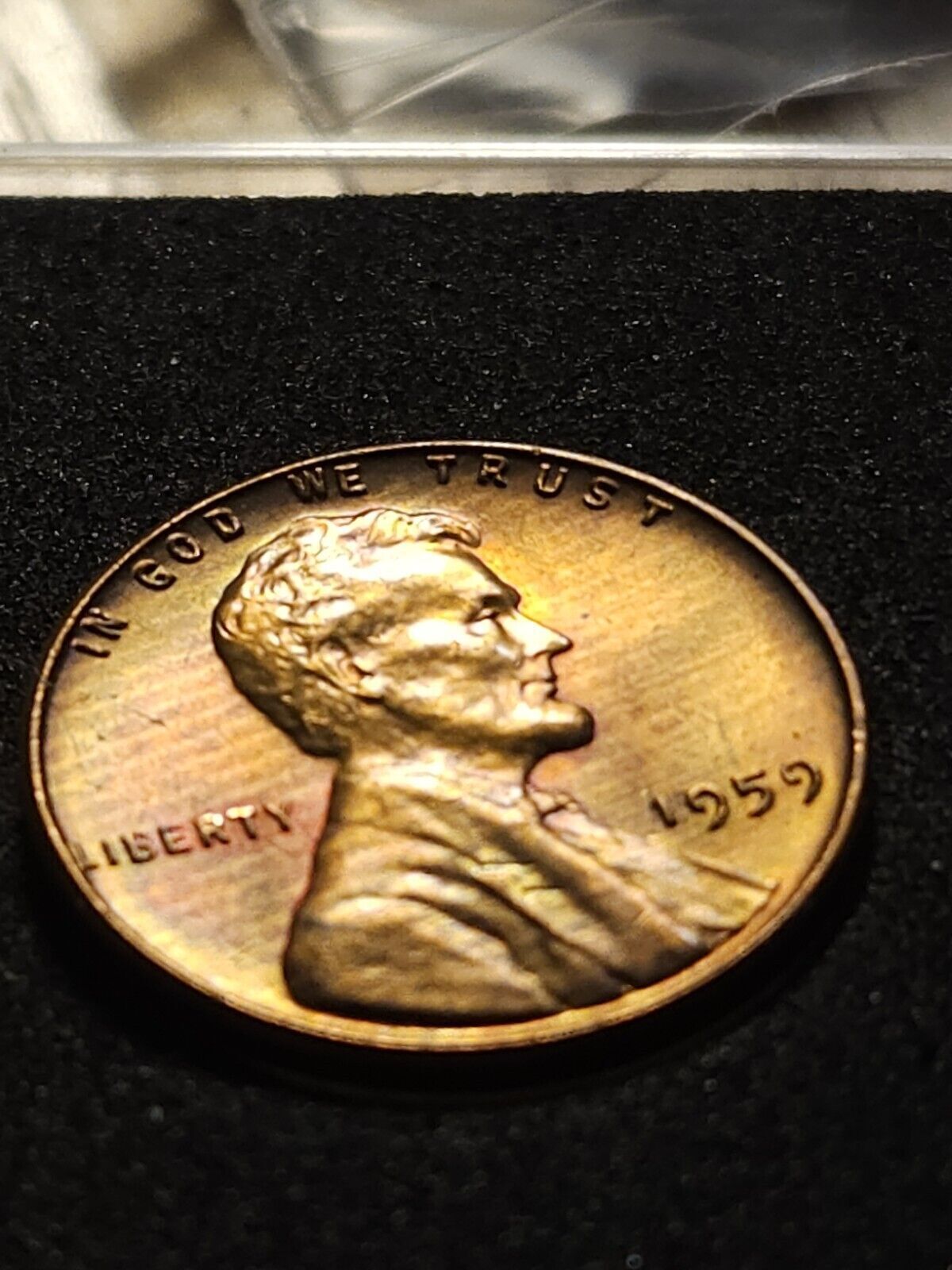 1959 Lincoln Memorial Cen Bu Rainbow Toned