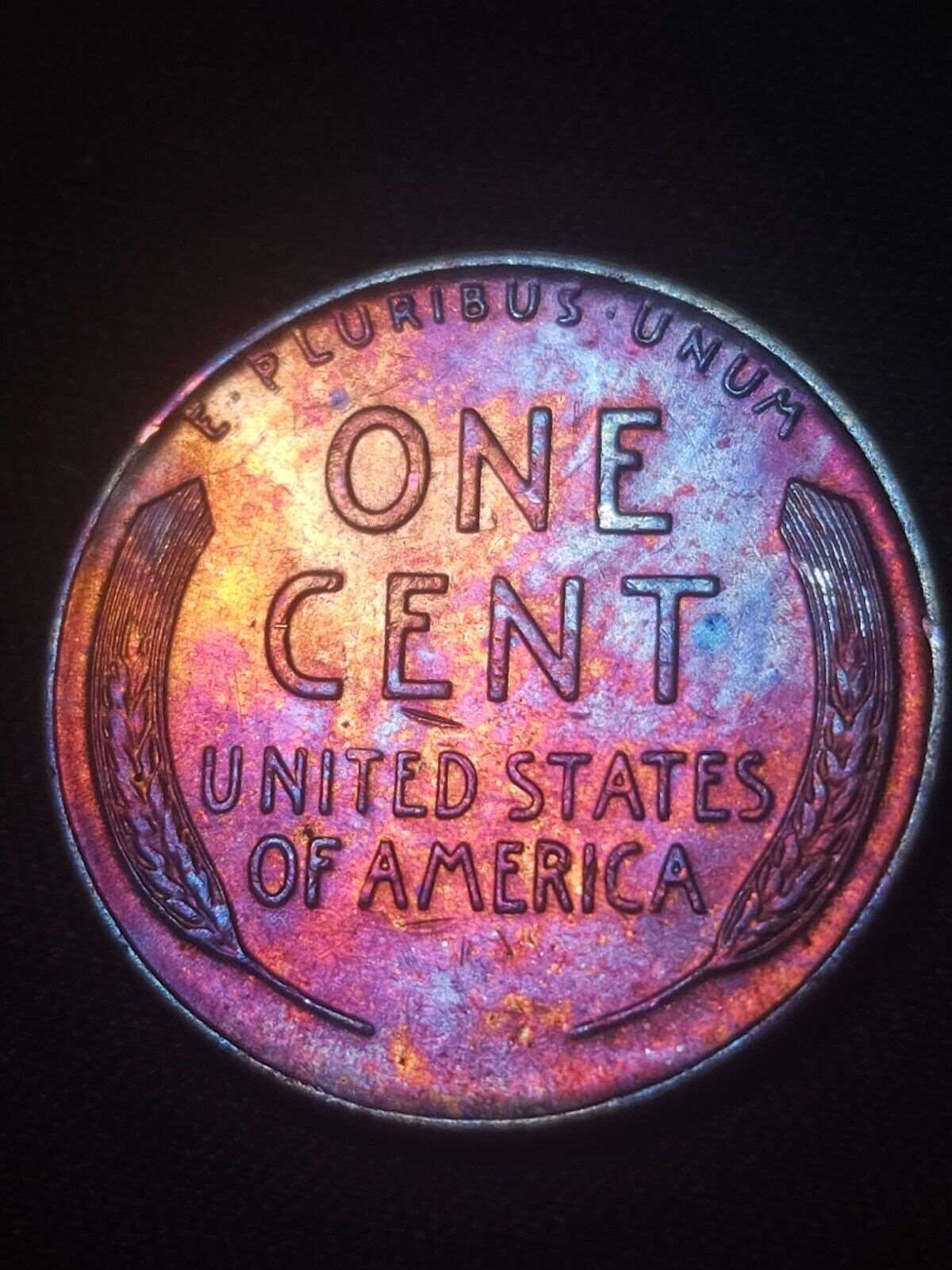 1951-D Rainbow Toned Lincoln Wheat Cent