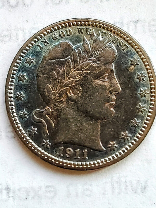 1911 Barber 25c Monster Toned