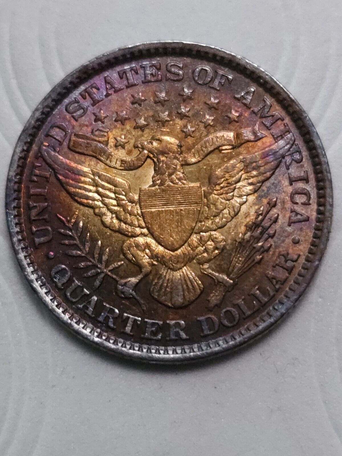 1892 Barber Quarte Bu Monster Toned