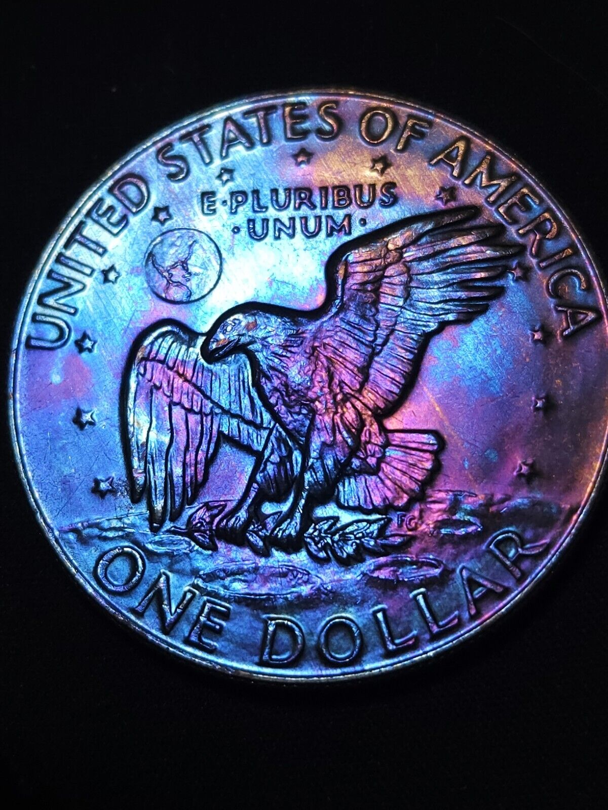 1978 D Eisenhower Dollar  Bu Rainbow Toned