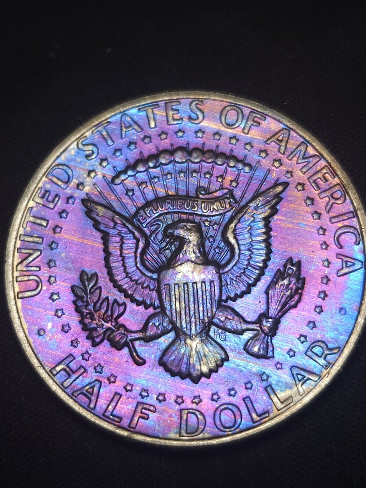 1978 D Kennedy Half Bu Rainbow Toned