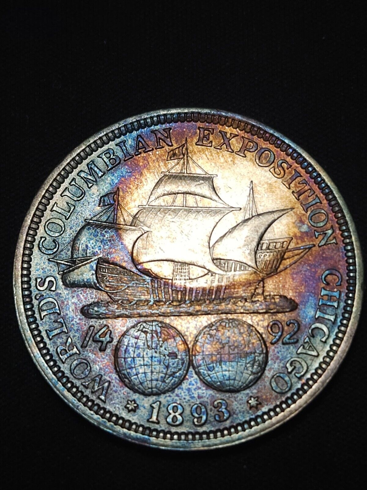 1893 Columbian Exposition Half Bu Monster Toned