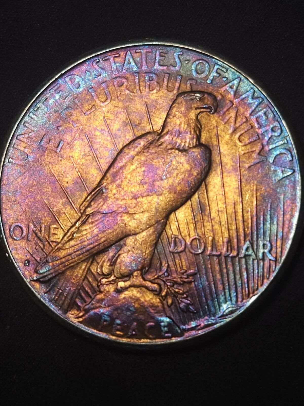 1923-S Monster Toned Peace Dollar BU