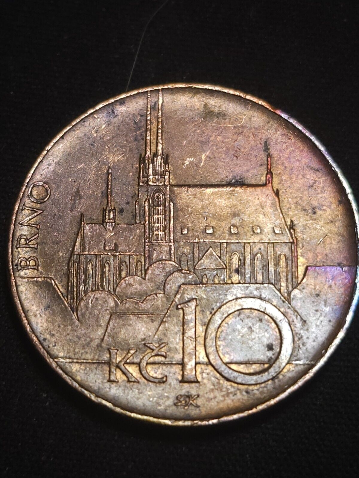 Czech Republic  Kc 10 Korun 2019 Rainbow Toned