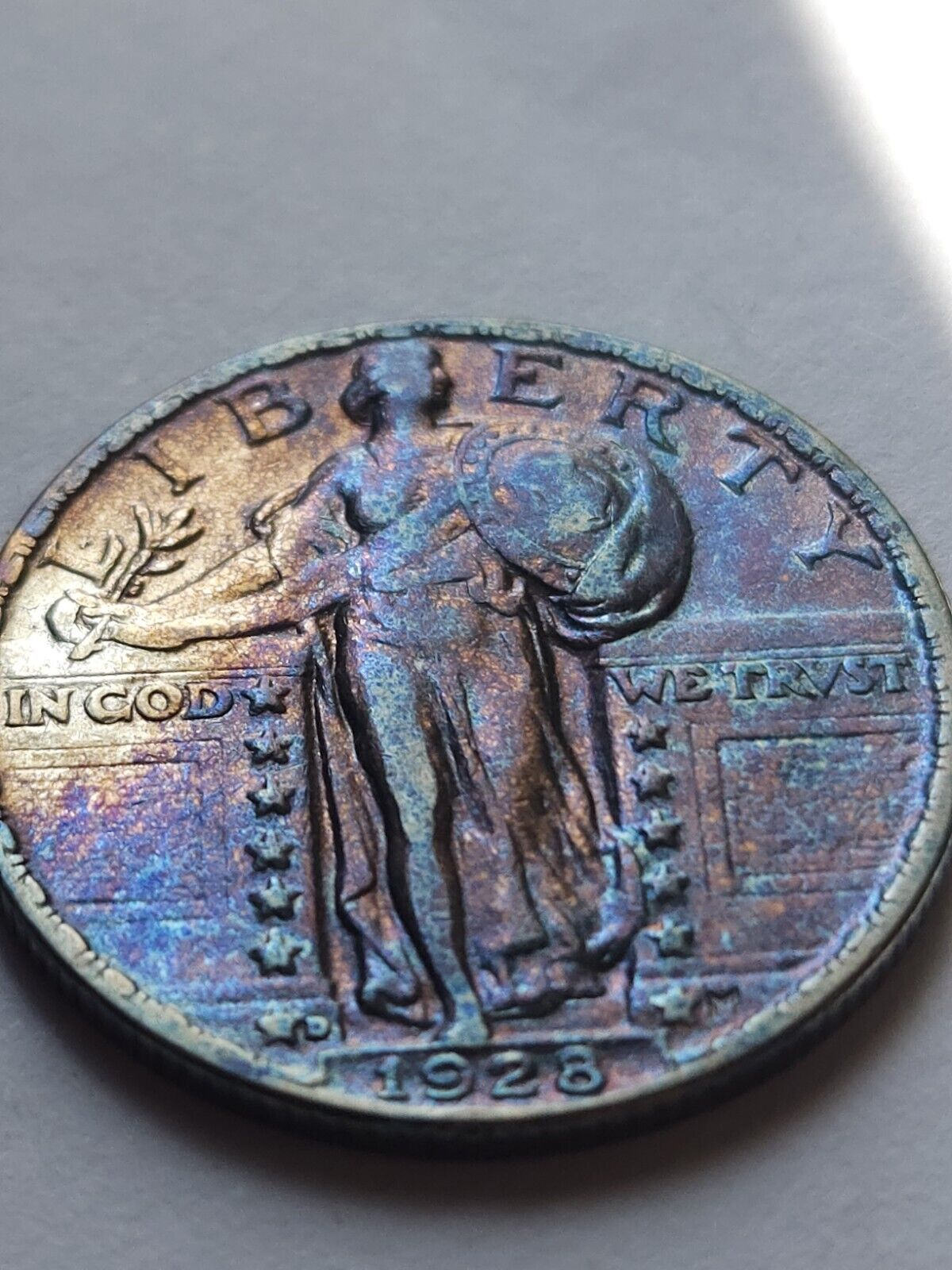 1928 D Standing Liberty Monster Toned