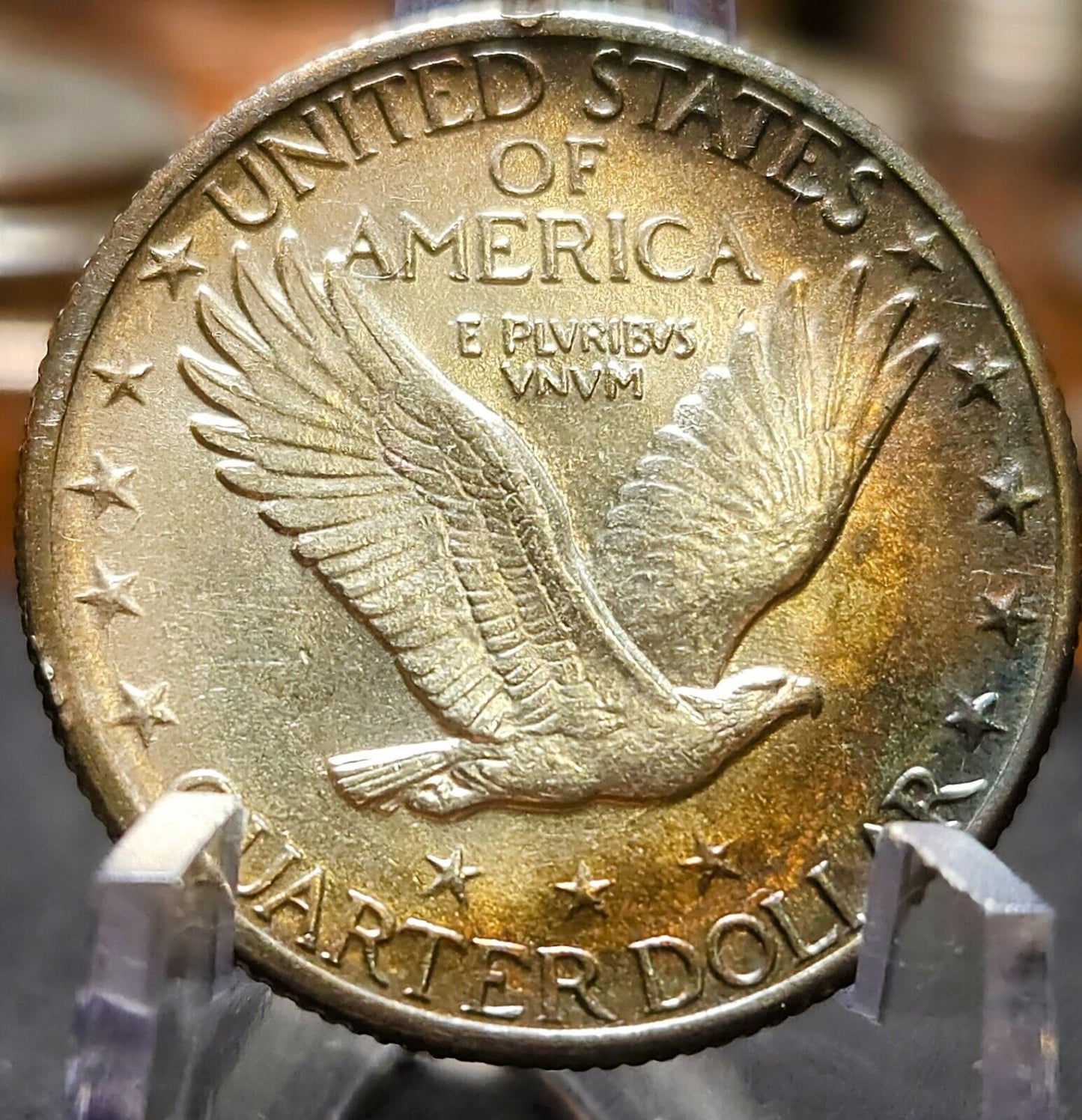 1926 Standing Liberty Quarte Bu Monster Toned