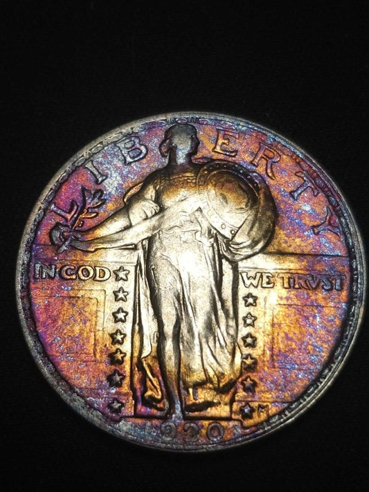 1920 Standing Liberty Quarter Au/Bu Clashed Die Fs-401 Monster Toned