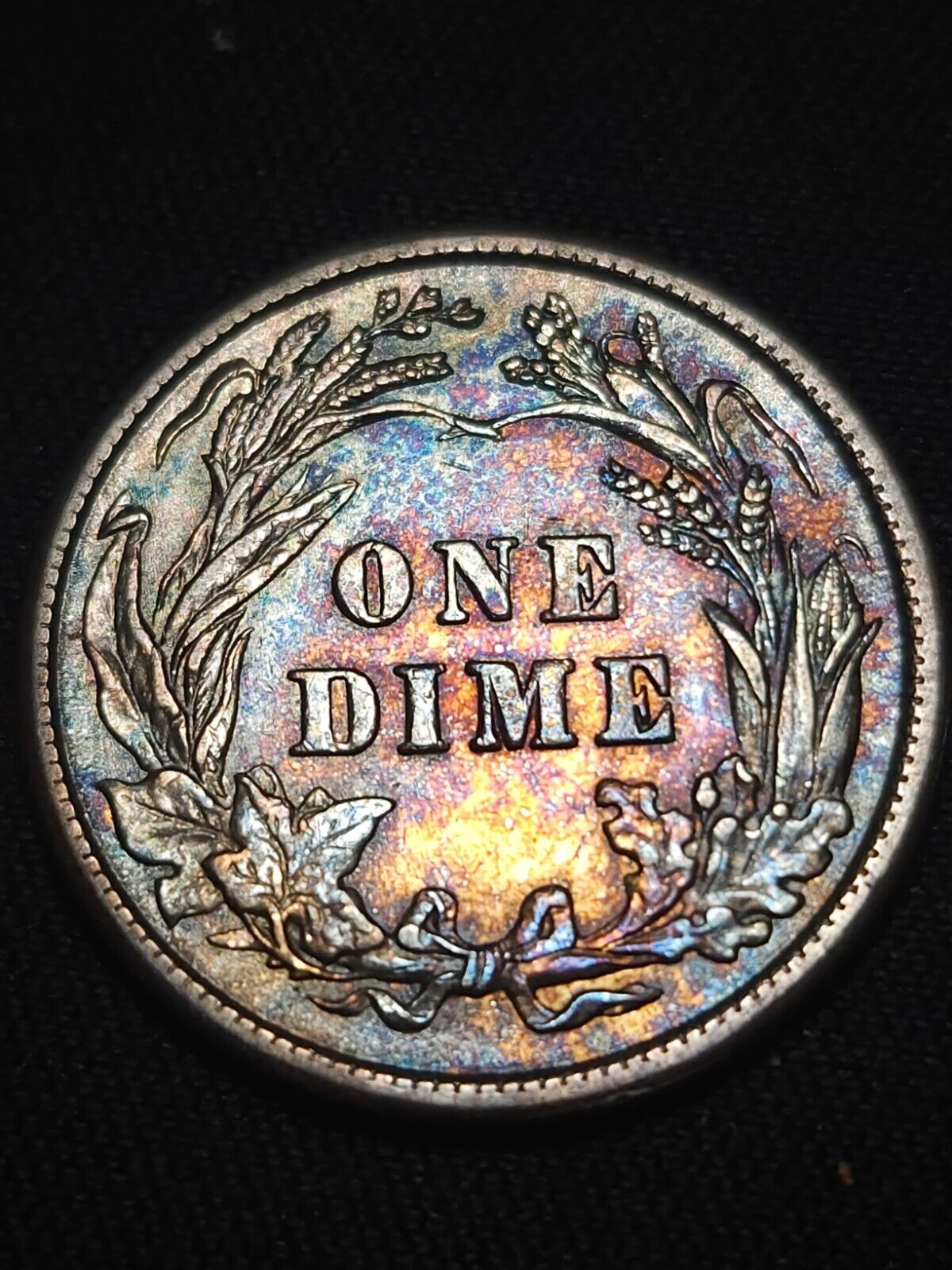 1915 Barber Dime Bu Monster Toned